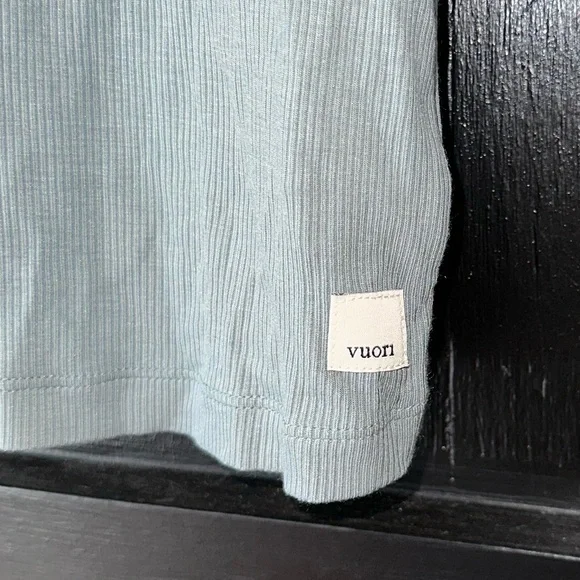 Vuori Cove Funnel Neck Cropped Rib Knit Soft Stretchy Active Lounge Tank Fern S - Picture 6 of 8